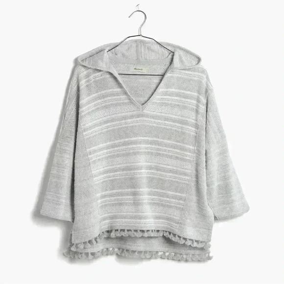 Madewell Short-Sleeve Fringe Hoodie Sweater XS - Picture 11 of 11